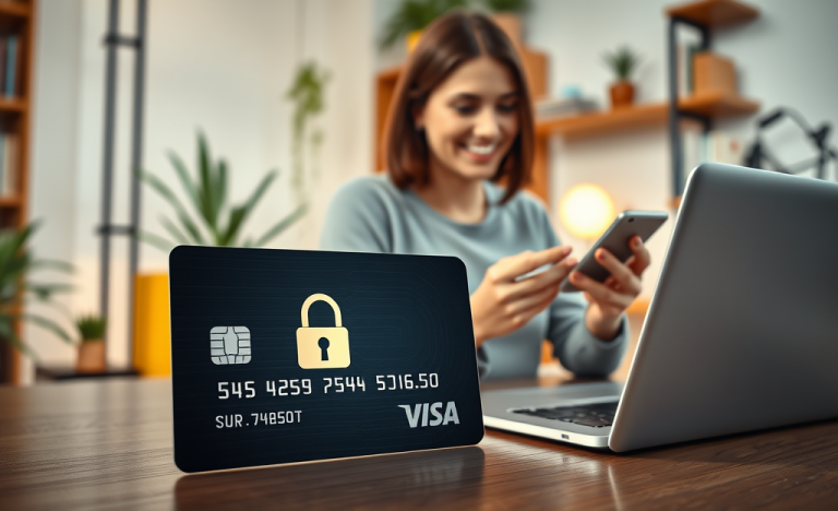 Carte avec sécurité totale pour achats en ligne, garantissant protection et confidentialité des données.