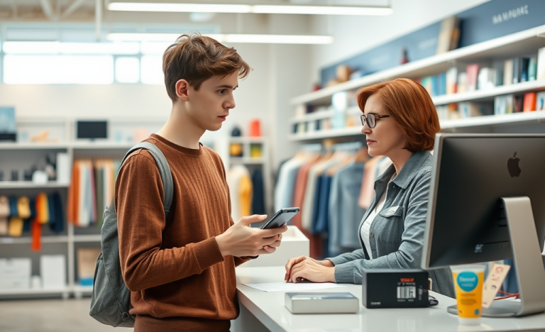 Illustration des politiques de remboursement sur les achats en magasin.