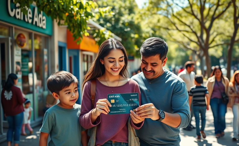 Illustration d'une carte ADA utilisée par des immigrants pour faciliter les transactions quotidiennes.