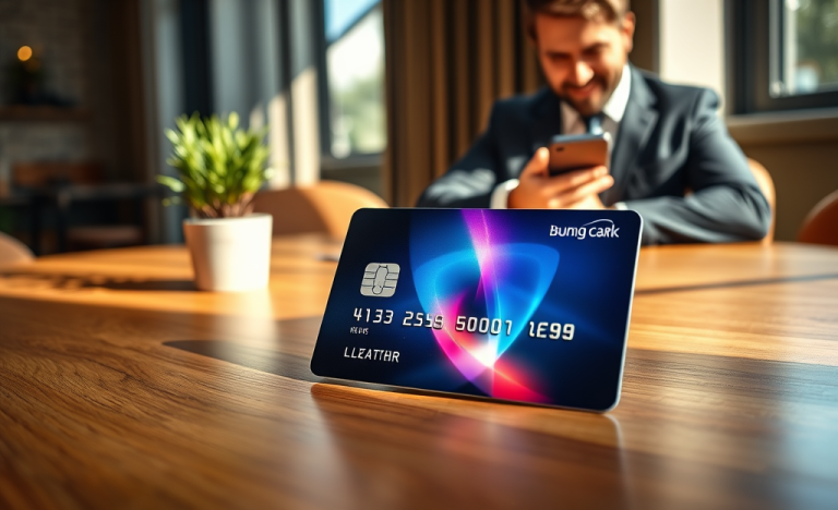 Illustration d'une carte bancaire avec approbation automatique, mettant en avant la gestion responsable des dépenses.