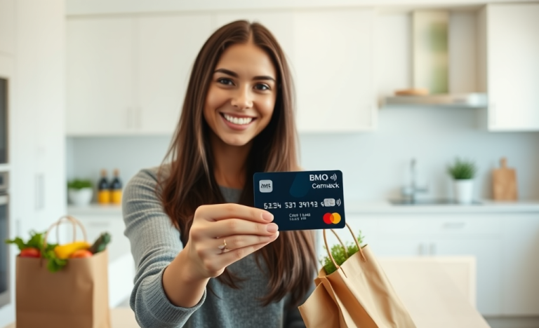 Image de la Carte BMO CashBack Mastercard mettant en avant les remises en espèces.