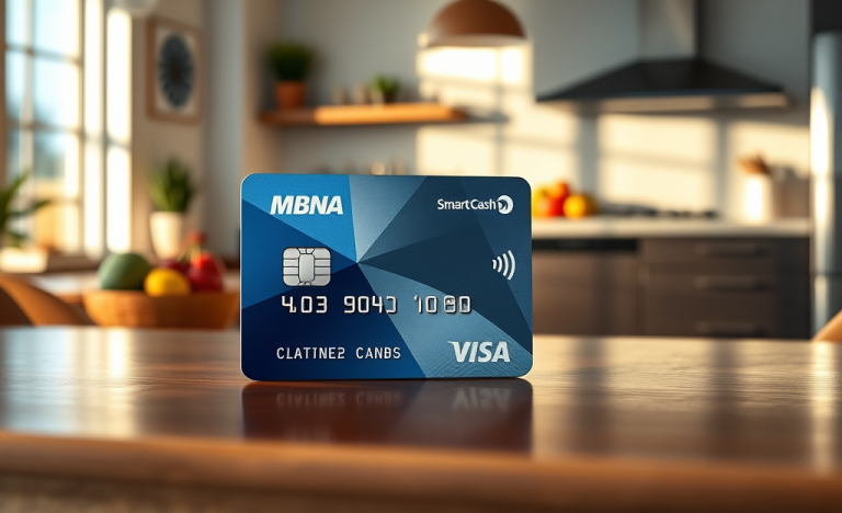 Image de la Carte MBNA Smart Cash Platinum illustrant ses récompenses et avantages.
