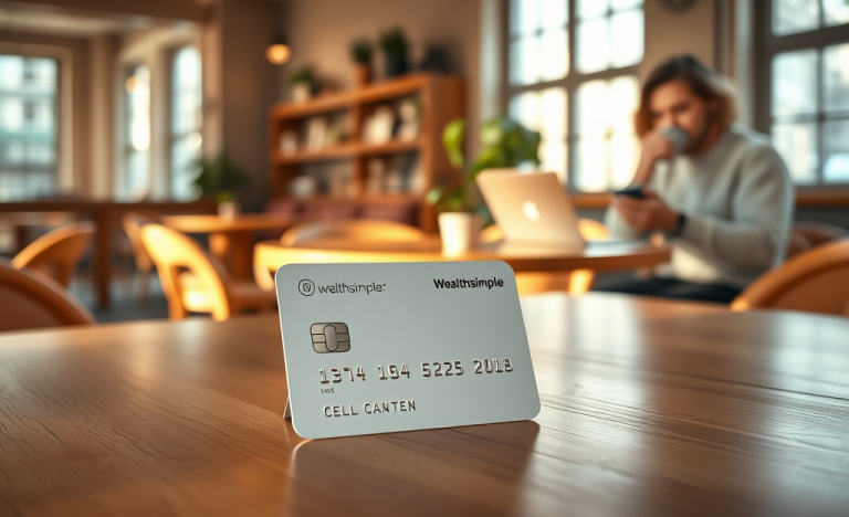 Image de la carte de crédit Wealthsimple avec des graphiques de remises en argent.