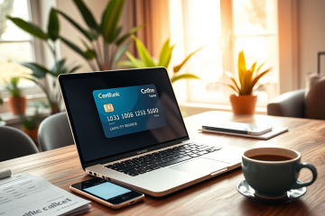 Image représentant une carte de crédit numérique avec une limite, symbolisant la sécurité et les avantages des paiements en ligne.