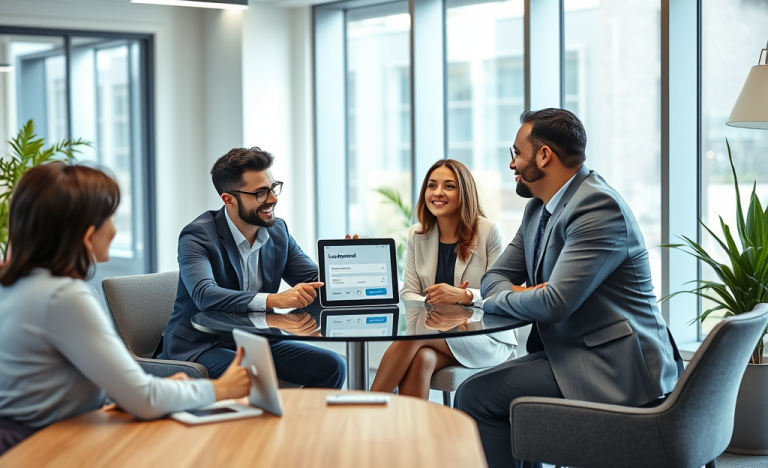 Image illustrant le processus facile d'obtention d'un prêt en ligne avec des taux réduits.